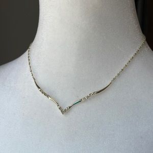 Beautiful Silver Tone Diamond Necklace and Earrings